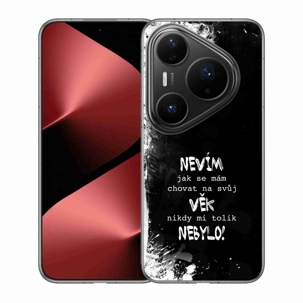 Gelový kryt mmCase na Huawei Pura 80 Pro - vtipný text 14 černé pozadí