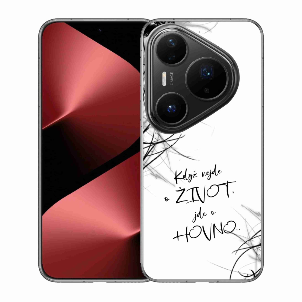 Gelový kryt mmCase na Huawei Pura 80 Pro - vtipný text 16 bílé pozadí