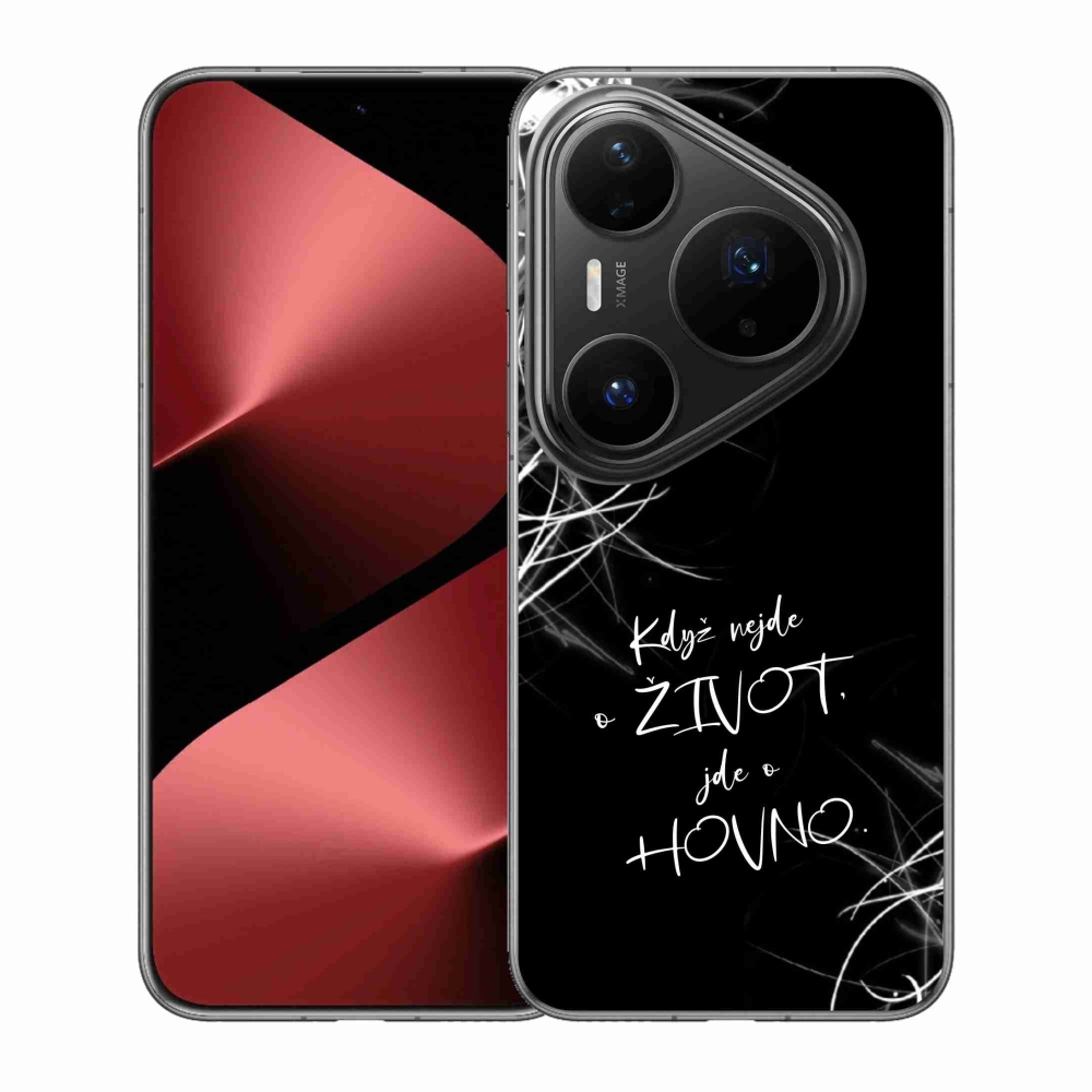 Gelový kryt mmCase na Huawei Pura 80 Pro - vtipný text 16 černé pozadí