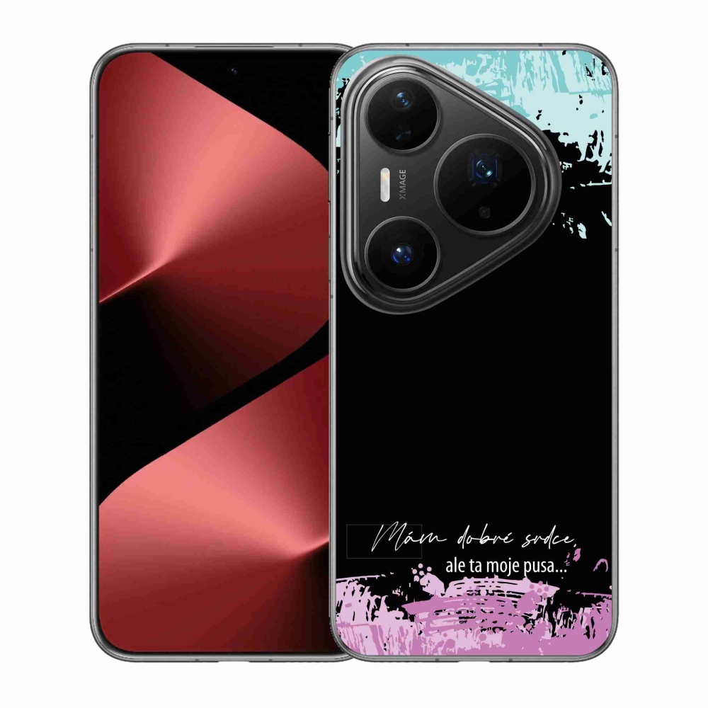 Gelový kryt mmCase na Huawei Pura 80 Pro - vtipný text 3 černé pozadí