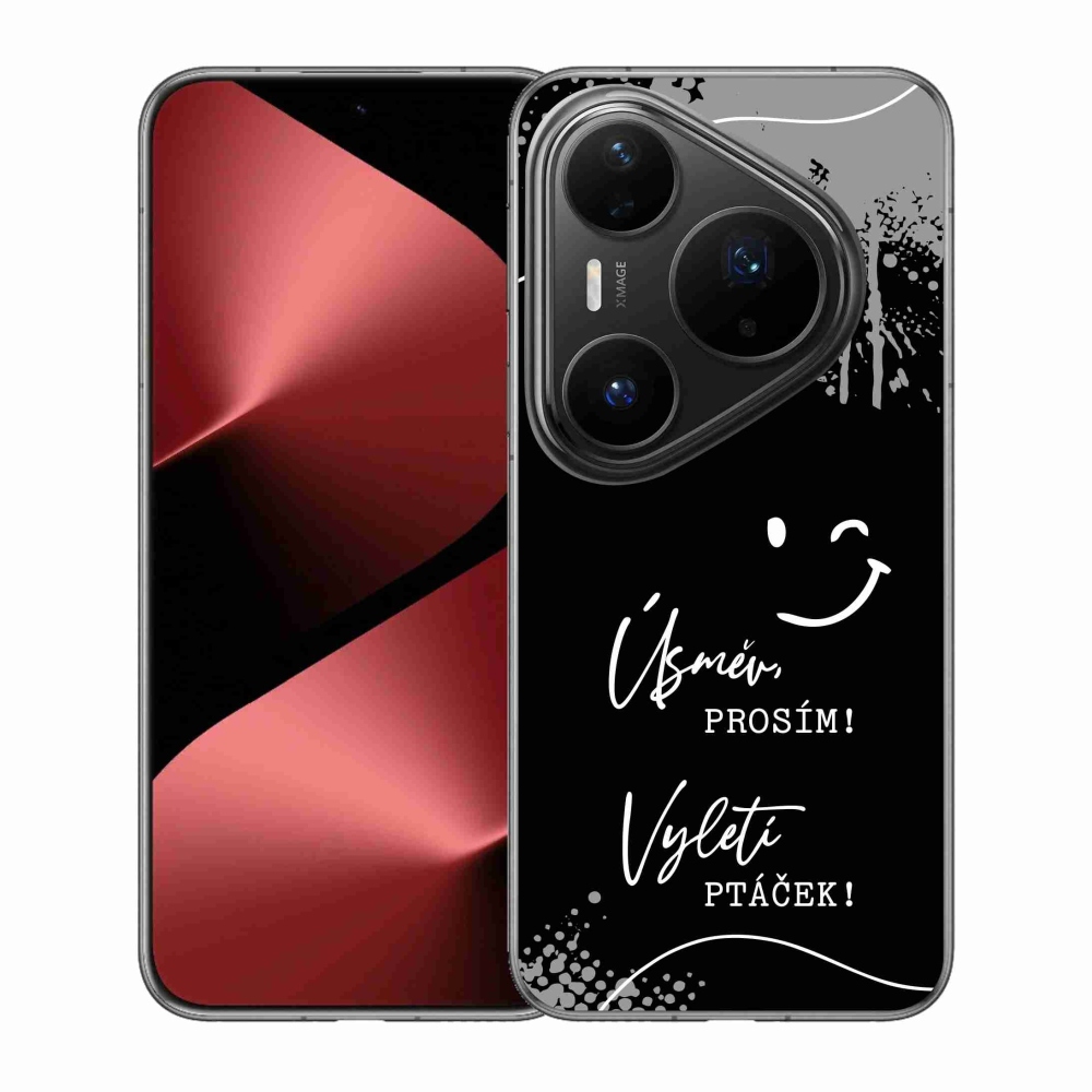 Gelový kryt mmCase na Huawei Pura 80 Pro - vtipný text 4 černé pozadí