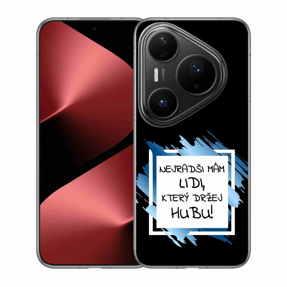 Gelový kryt mmCase na Huawei Pura 80 Pro - vtipný text 7 bíločerné pozadí