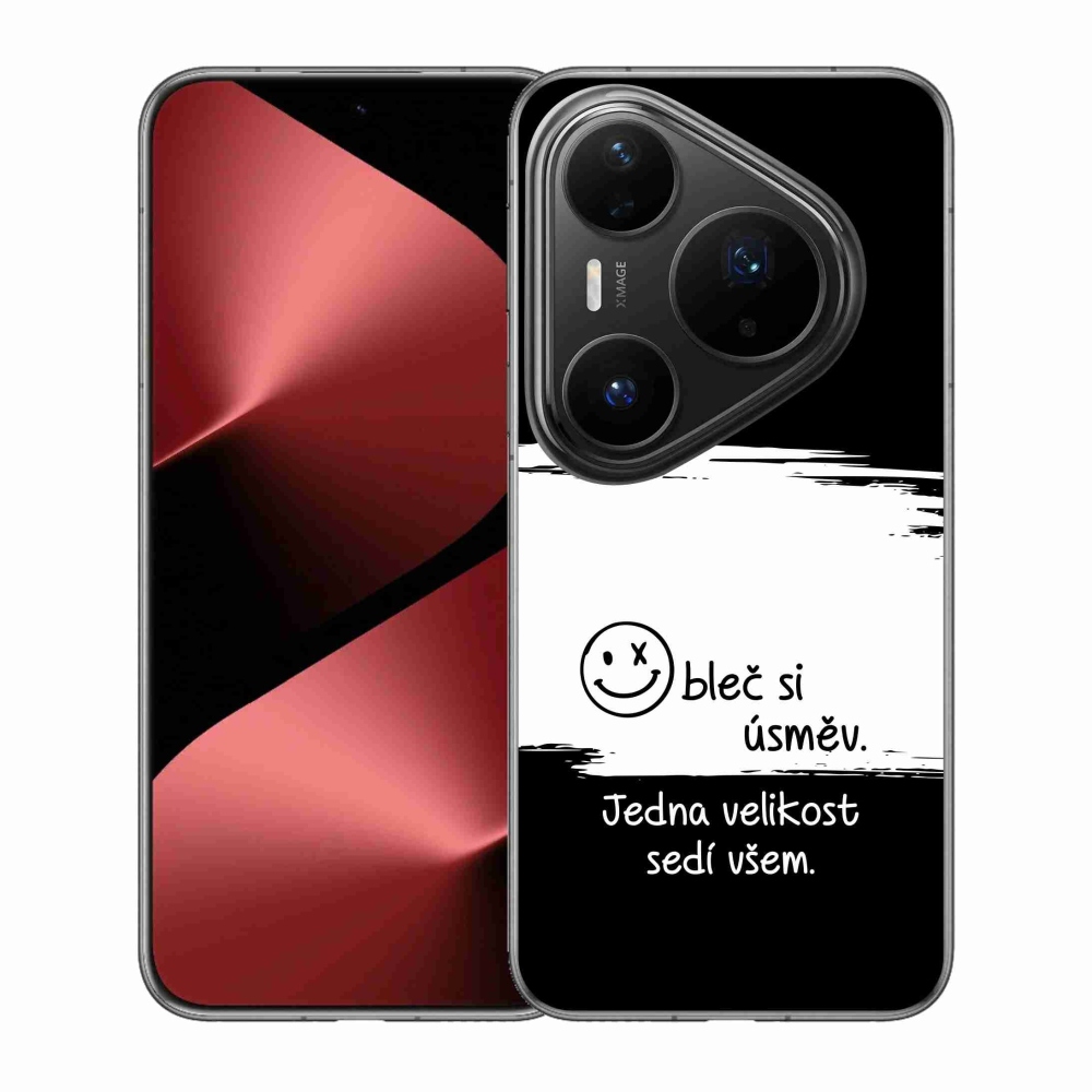 Gelový kryt mmCase na Huawei Pura 80 Pro - vtipný text 8 bíločerné pozadí