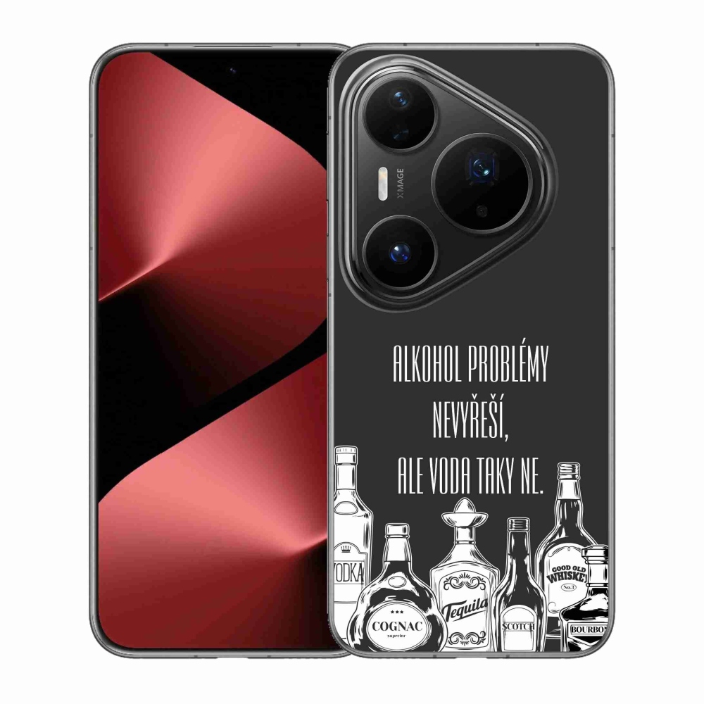 Gelový kryt mmCase na Huawei Pura 80 Pro - vtipný text černé pozadí