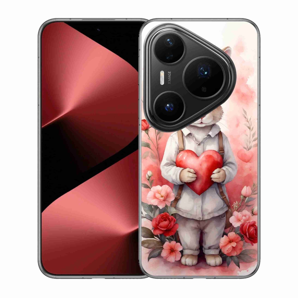 Gelový kryt mmCase na Huawei Pura 80 Pro - zajíc se srdíčkem
