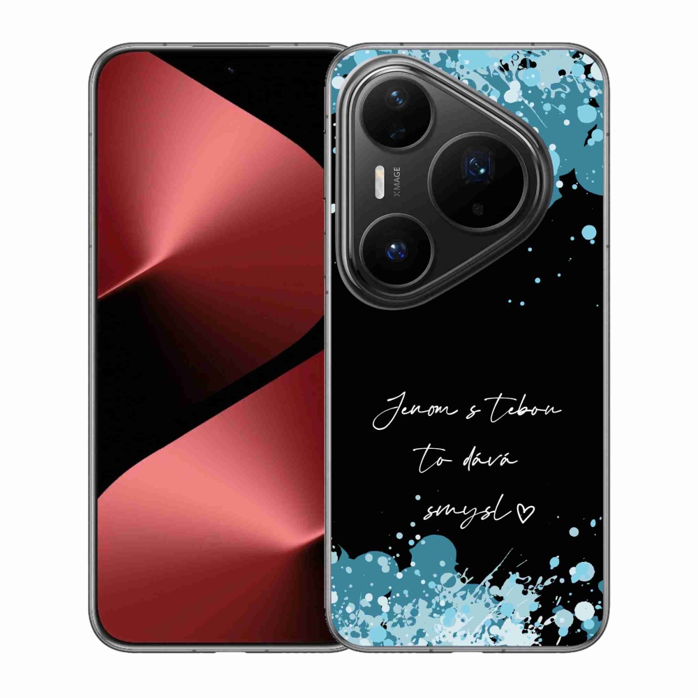 Gelový kryt mmCase na Huawei Pura 80 Pro - zamilovaný text černé pozadí