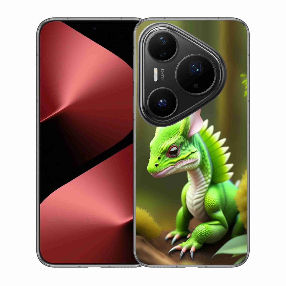 Gelový kryt mmCase na Huawei Pura 80 Pro - zelený dráček