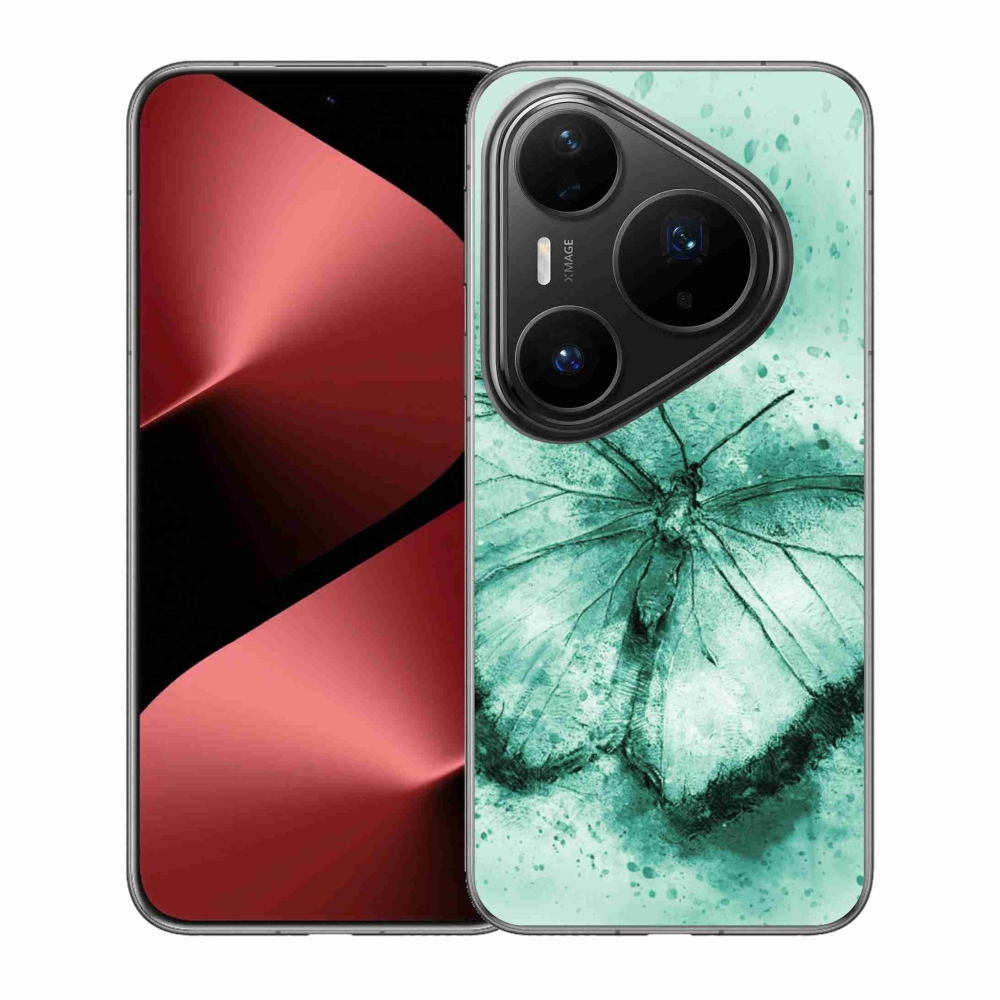 Gelový kryt mmCase na Huawei Pura 80 Pro - zelený motýl
