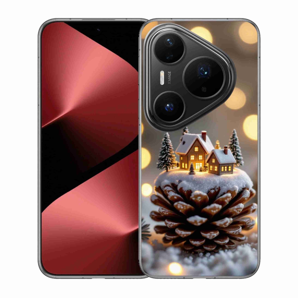 Gelový kryt mmCase na Huawei Pura 80 Pro - zimní vesnička