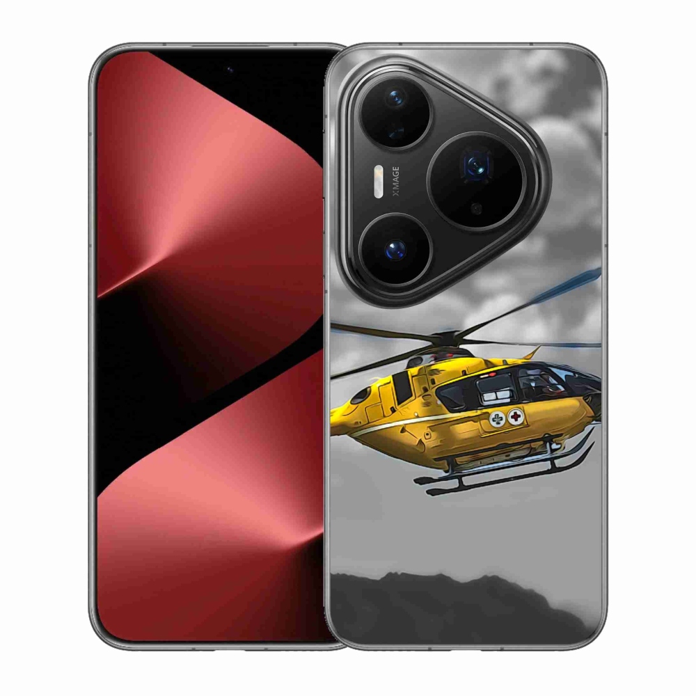 Gelový kryt mmCase na Huawei Pura 80 Pro - žlutá helikoptéra