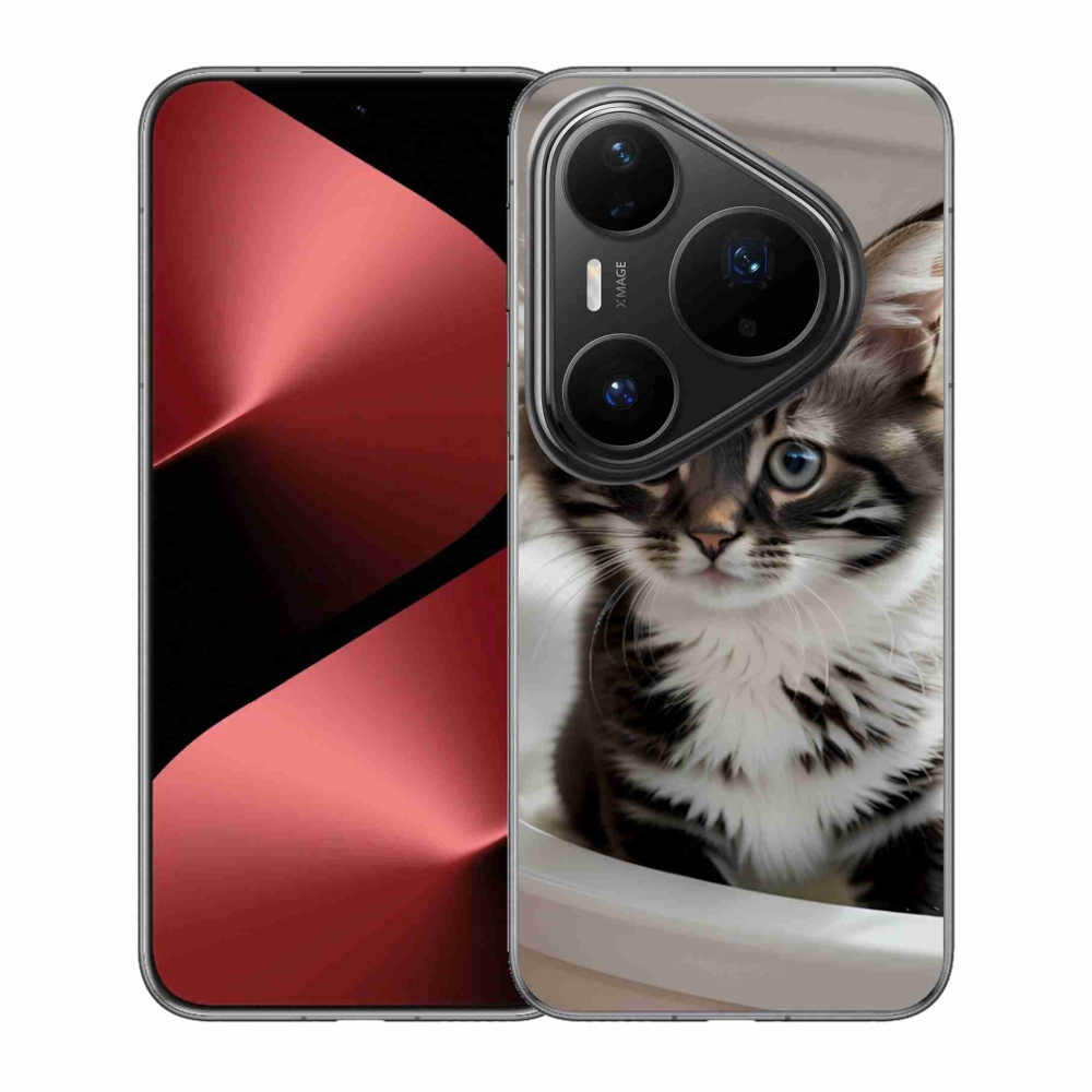 Gelový kryt mmCase na Huawei Pura 80 Pro - zvědavé kotě