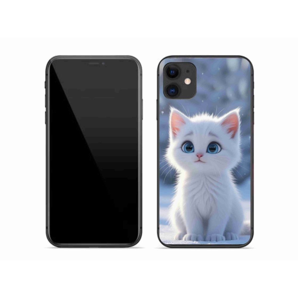 Gelový kryt mmCase na iPhone 11 - bílé kotě 3