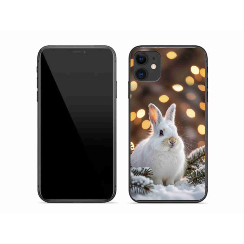Gelový kryt mmCase na iPhone 11 - bílý zajíc