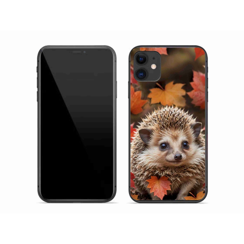 Gelový kryt mmCase na iPhone 11 - ježek v listí