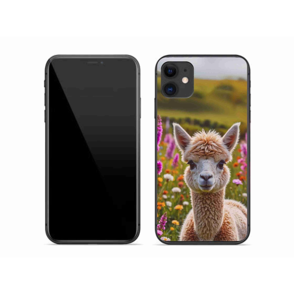 Gelový kryt mmCase na iPhone 11 - lama na louce