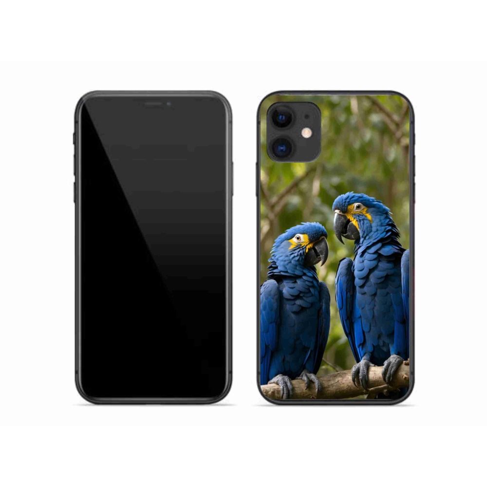 Gelový kryt mmCase na iPhone 11 - papouščí duo