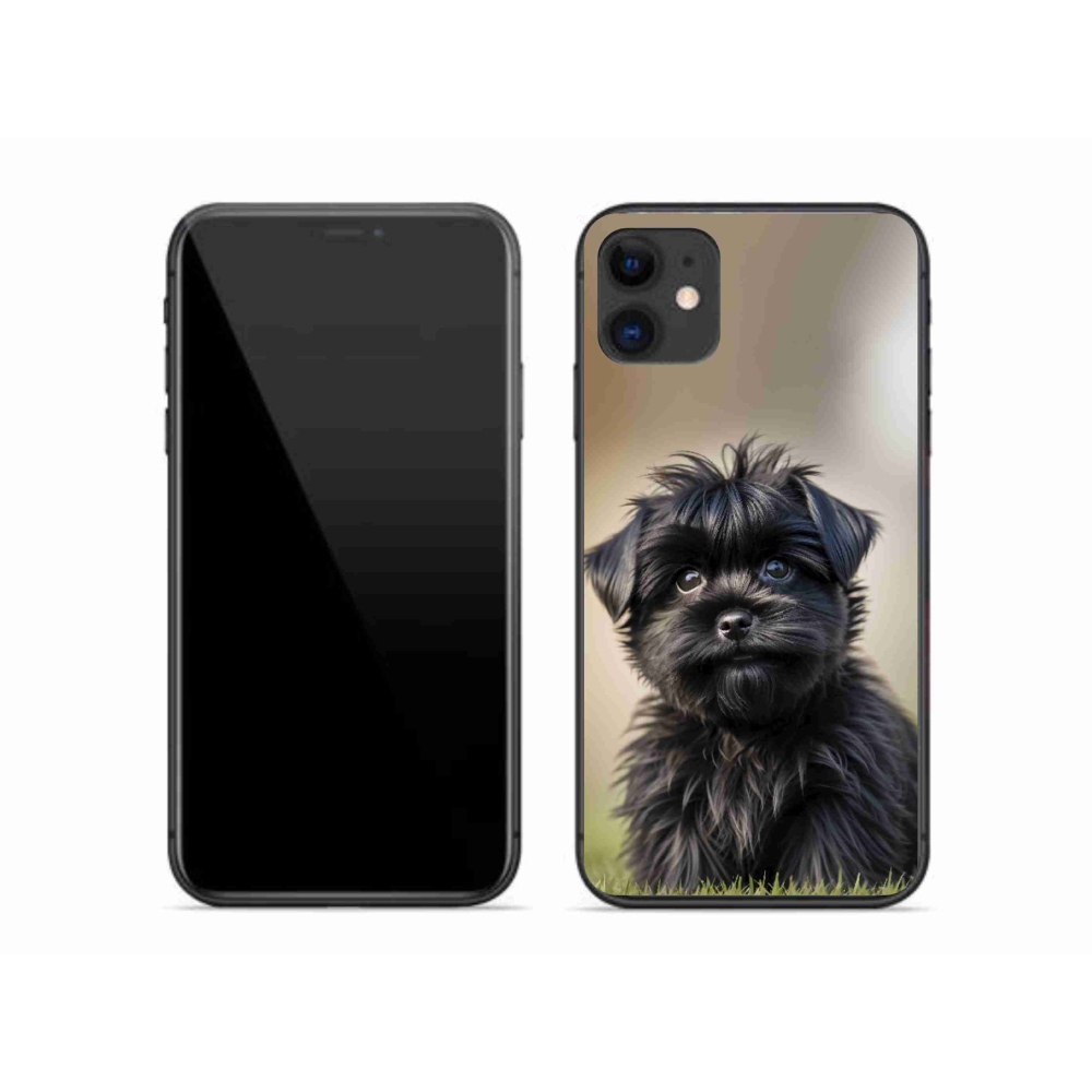 Gelový kryt mmCase na iPhone 11 - roztomilý černý pejsek