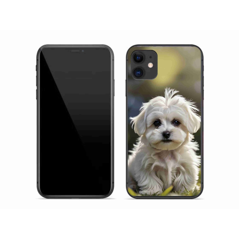 Gelový kryt mmCase na iPhone 11 - roztomilý maltézský psík
