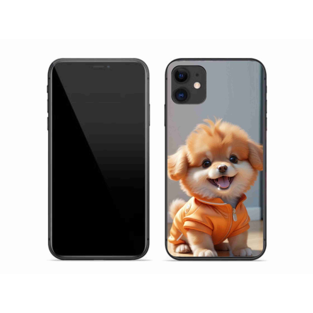Gelový kryt mmCase na iPhone 11 - roztomilý pomeranian v mikině
