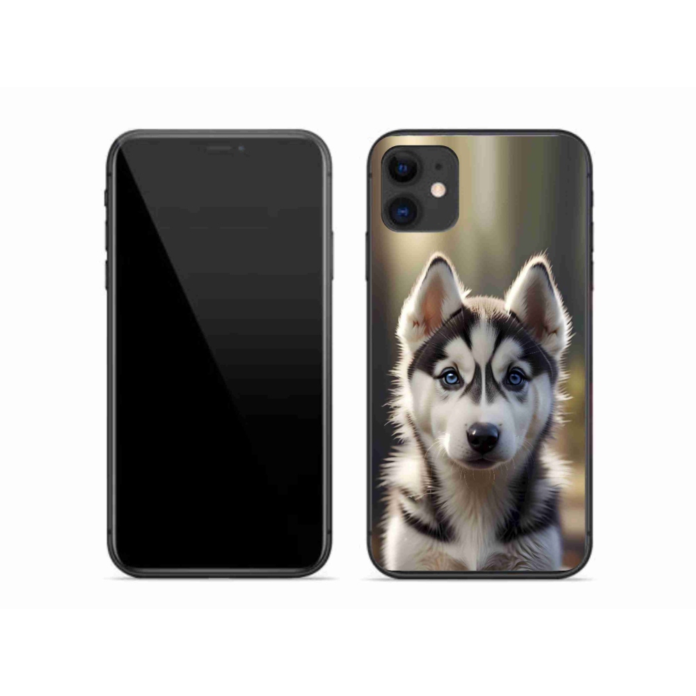 Gelový kryt mmCase na iPhone 11 - roztomilý sibiřský husky