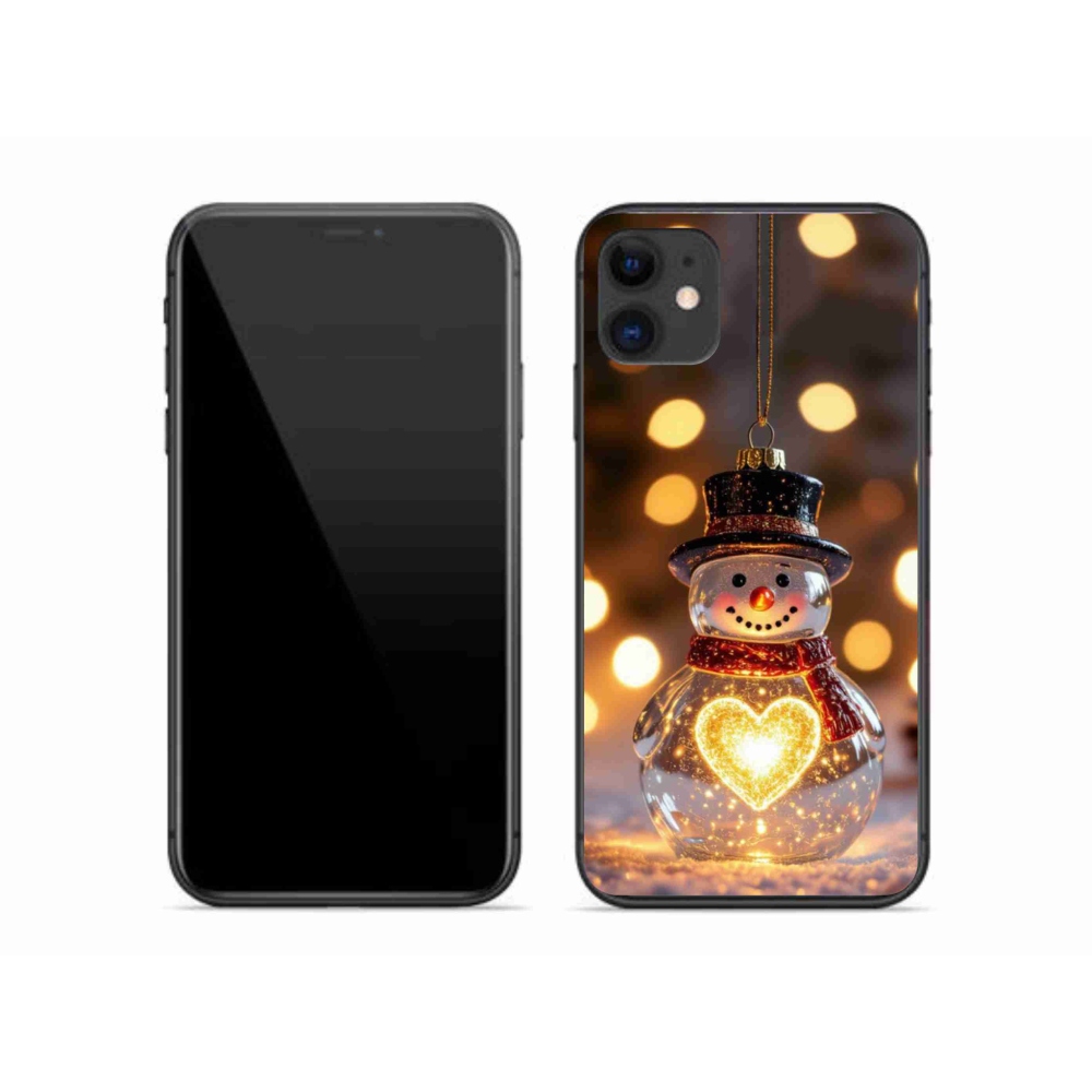 Gelový kryt mmCase na iPhone 11 - svítící vánoční sněhulák