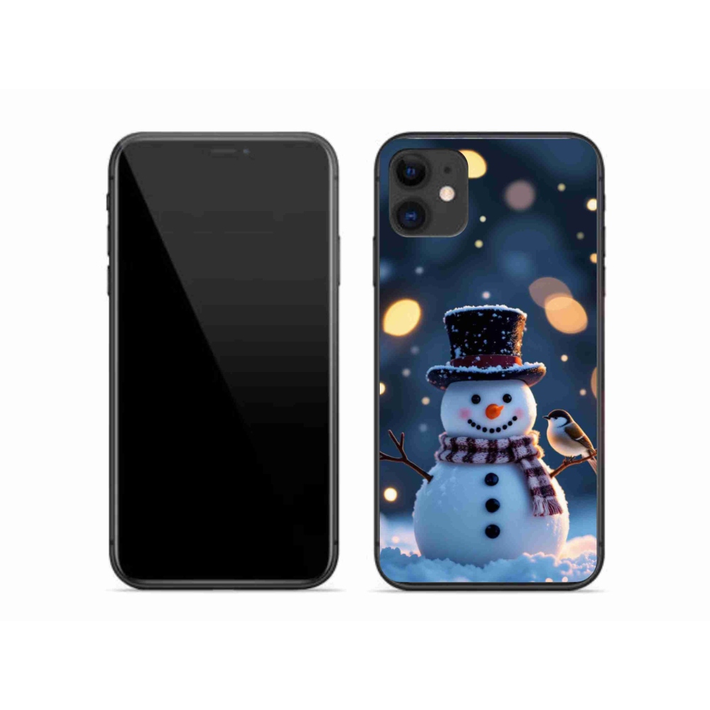 Gelový kryt mmCase na iPhone 11 - vánoční sněhulák