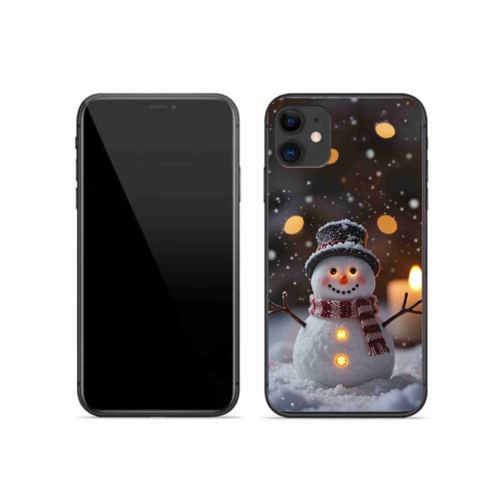 Gelový kryt mmCase na iPhone 11 - veselý sněhulák