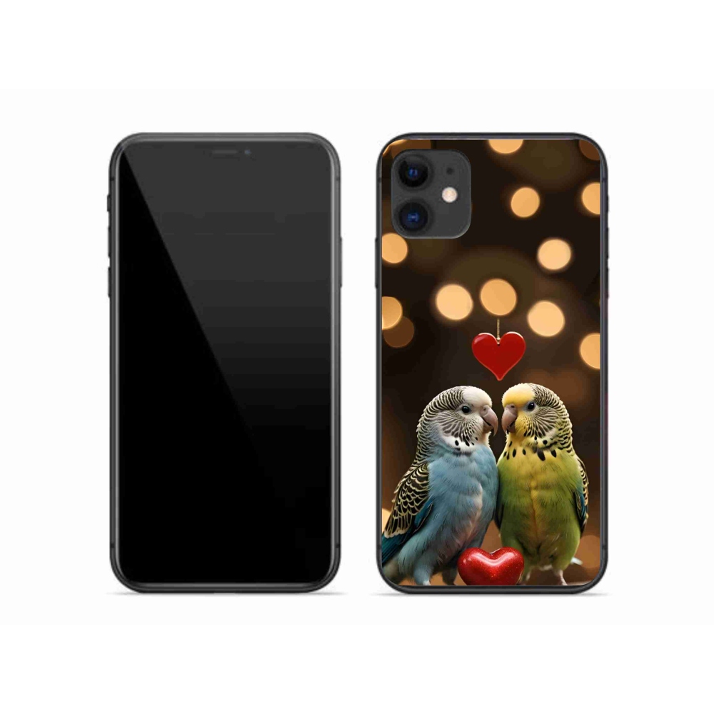 Gelový kryt mmCase na iPhone 11 - zamilovaní papoušci