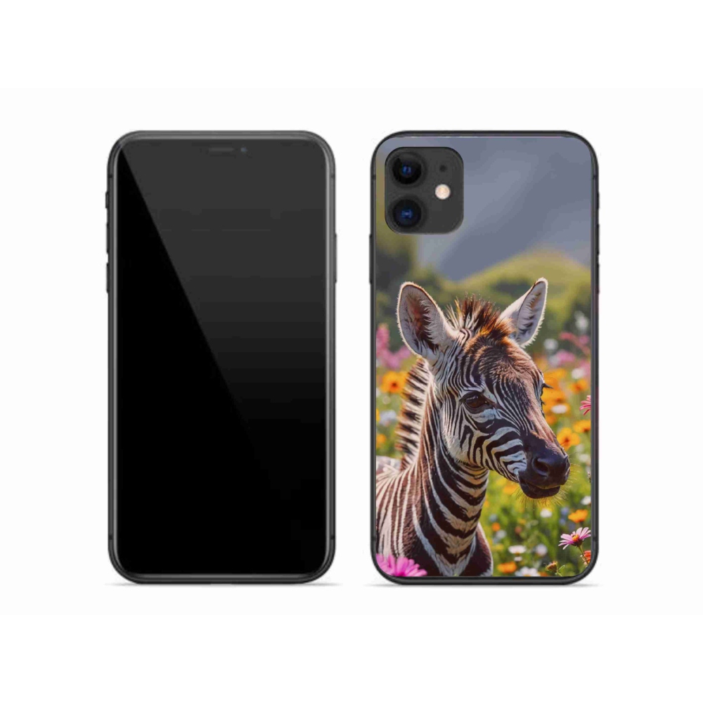 Gelový kryt mmCase na iPhone 11 - zebra na louce