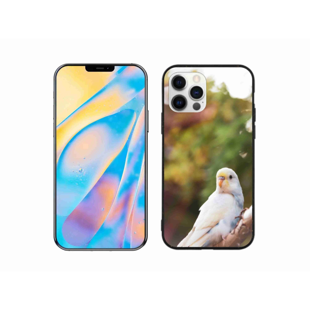 Gelový kryt mmCase na iPhone 12 - andulka bílá