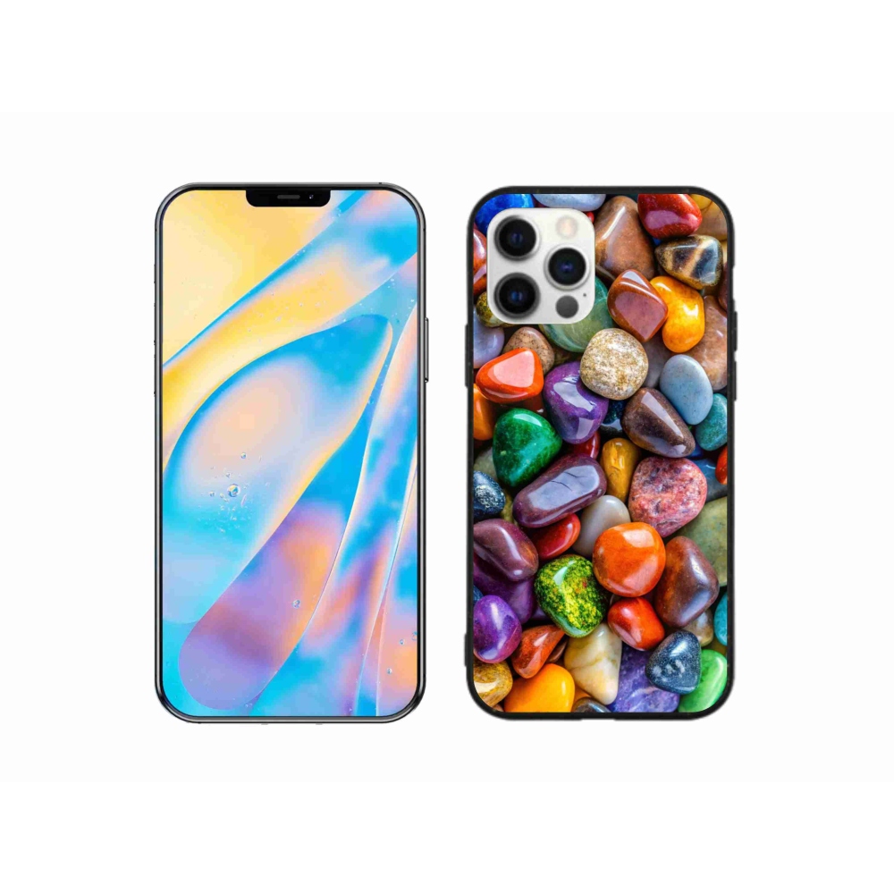 Gelový kryt mmCase na iPhone 12 - barevné kamínky