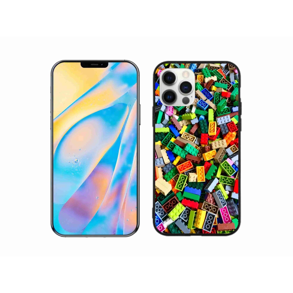 Gelový kryt mmCase na iPhone 12 - barevné stavební kostky
