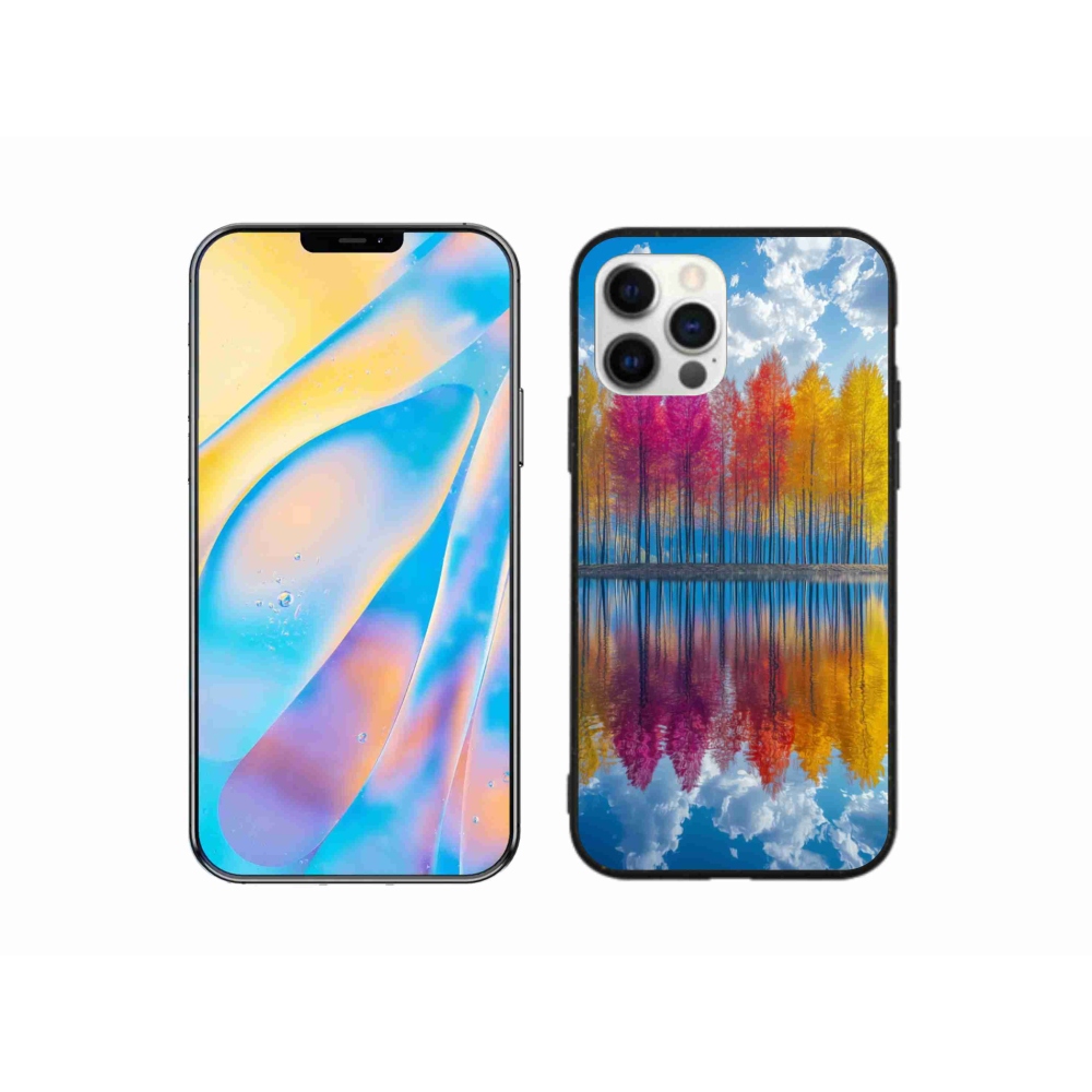 Gelový kryt mmCase na iPhone 12 - barevné stromy