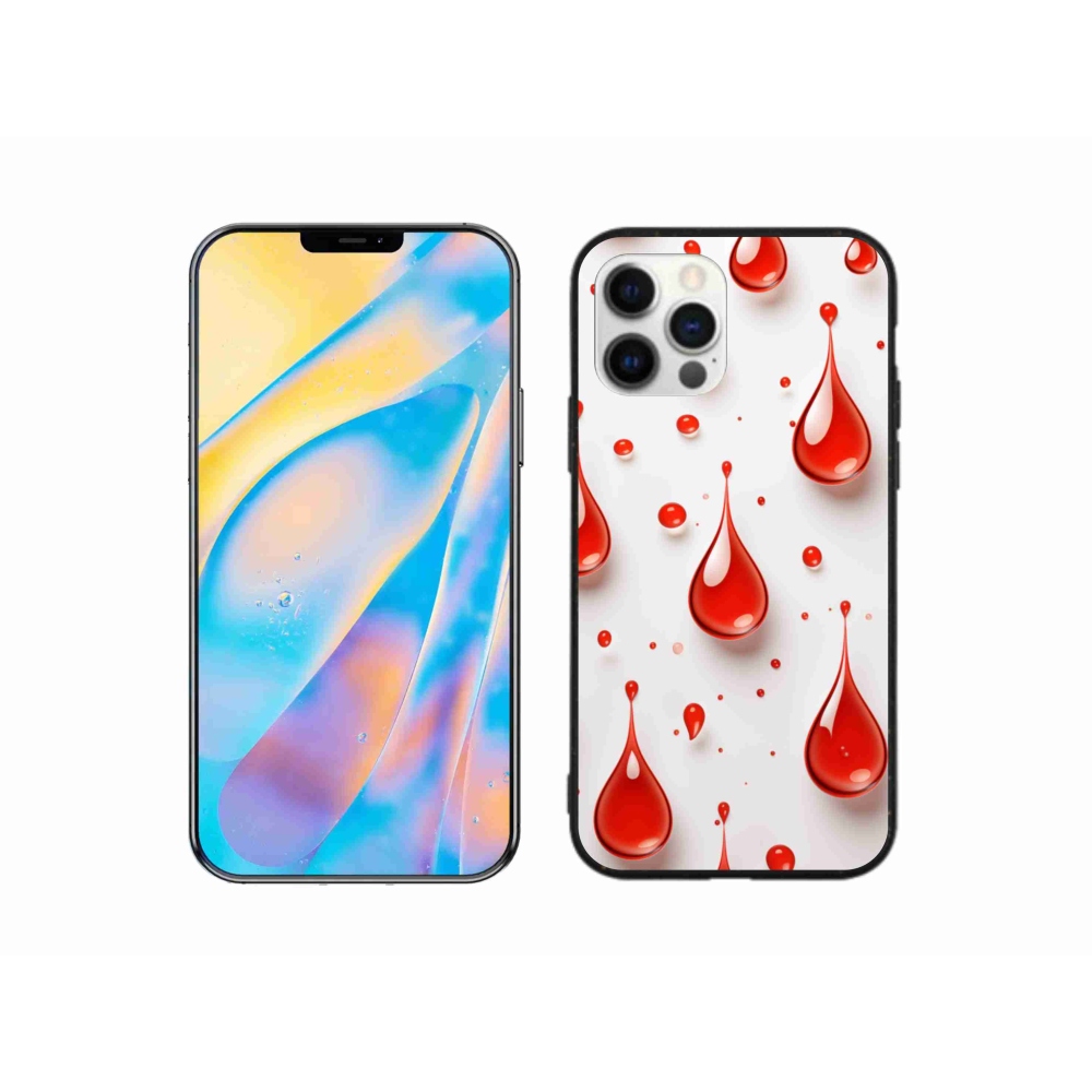 Gelový kryt mmCase na iPhone 12 - červené kapky