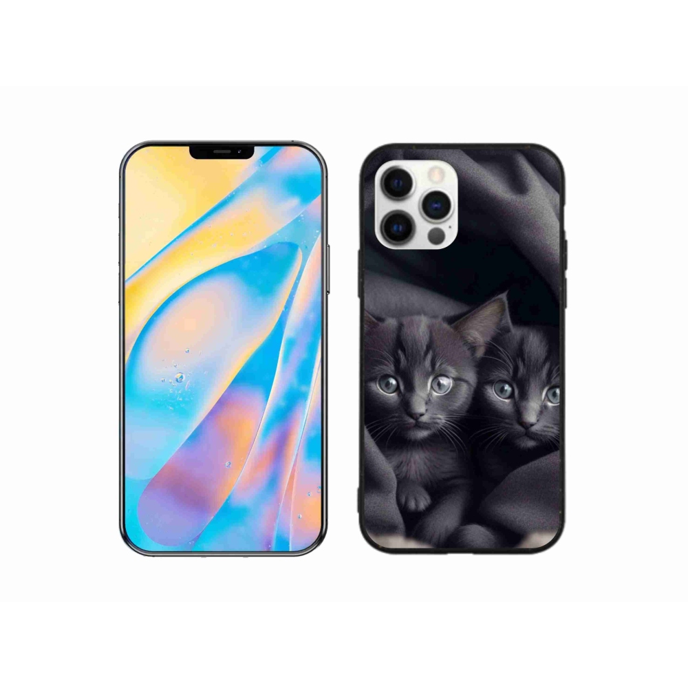 Gelový kryt mmCase na iPhone 12 - kočičí duo