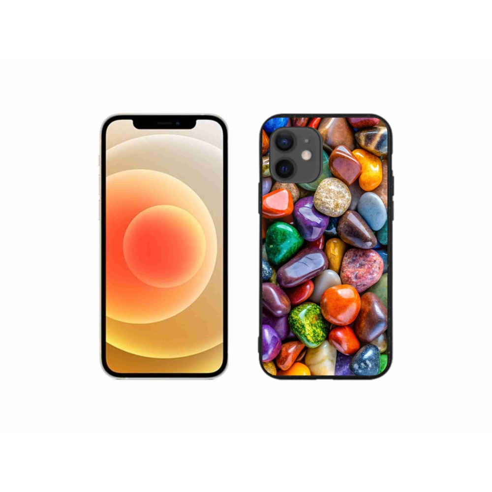 Gelový kryt mmCase na iPhone 12 Mini - barevné kamínky