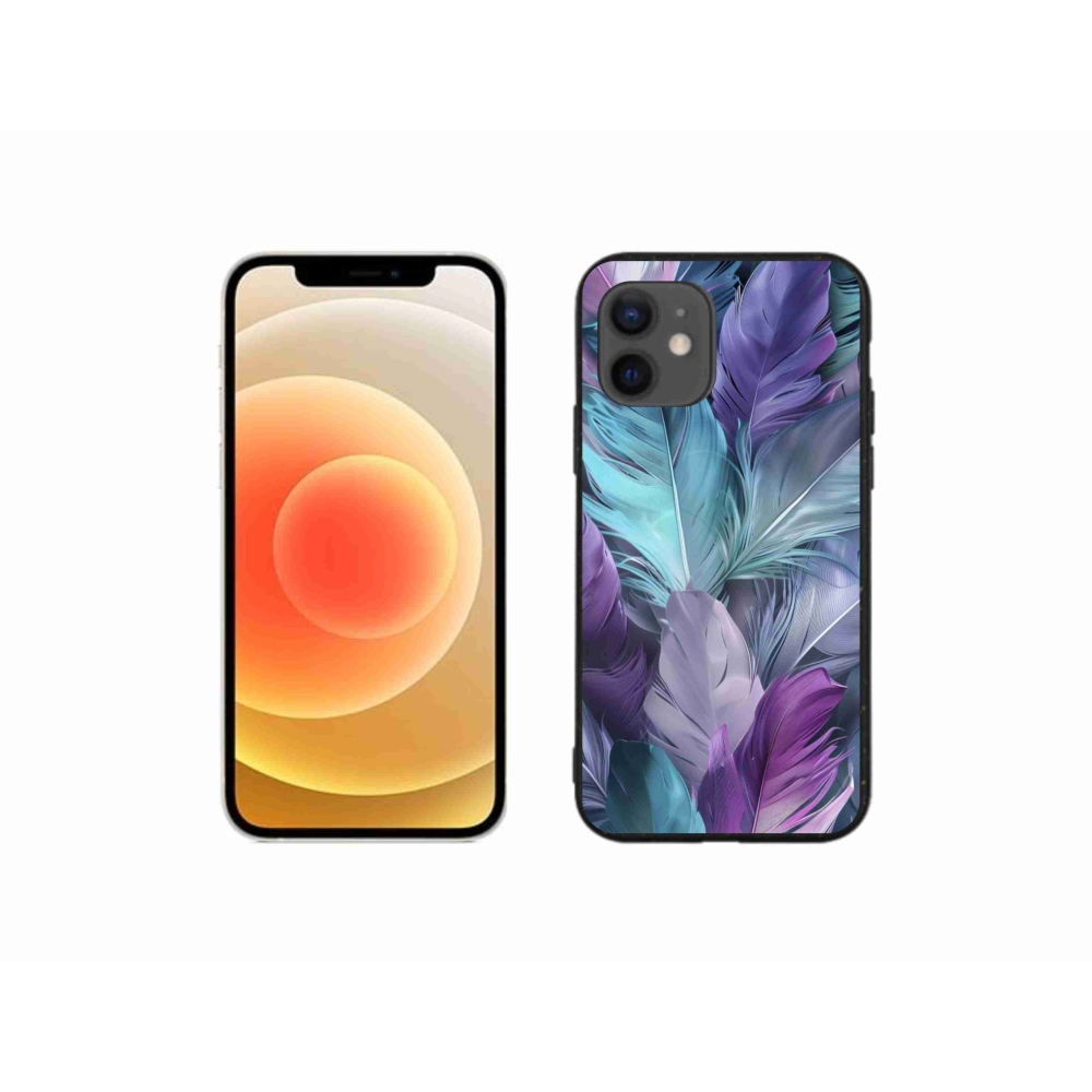 Gelový kryt mmCase na iPhone 12 Mini - barevné peří 2