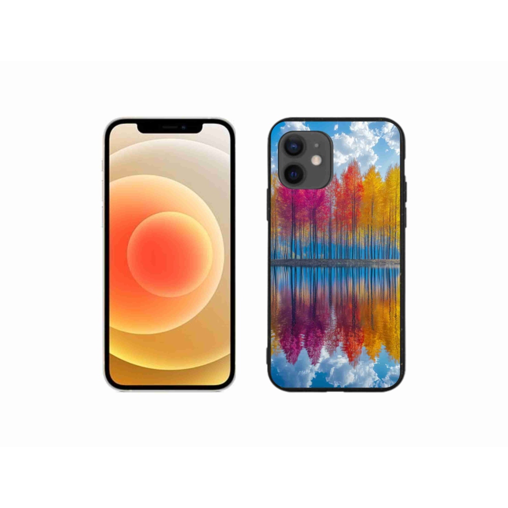 Gelový kryt mmCase na iPhone 12 Mini - barevné stromy
