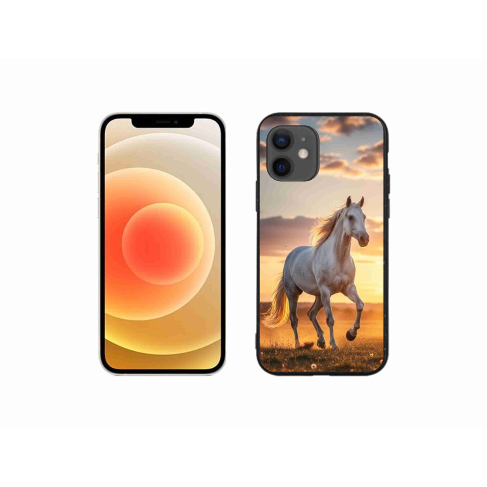Gelový kryt mmCase na iPhone 12 Mini - běžící bílý kůň 2