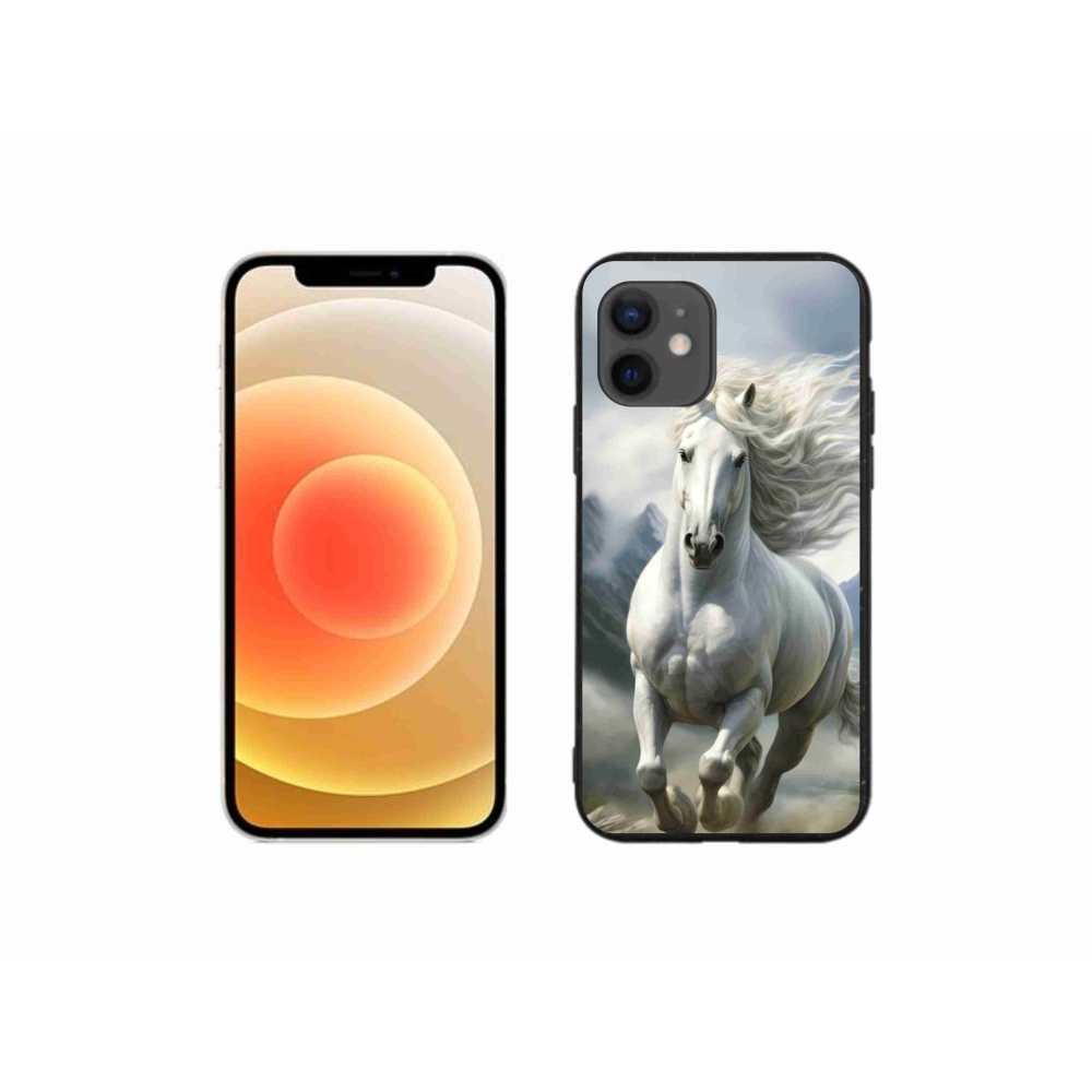 Gelový kryt mmCase na iPhone 12 Mini - běžící bílý kůň 3