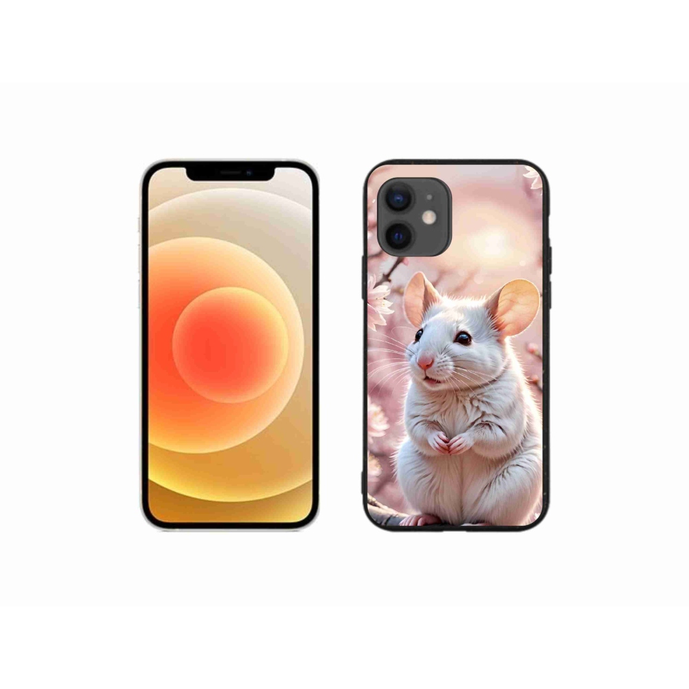 Gelový kryt mmCase na iPhone 12 Mini - bílá myš na větvi