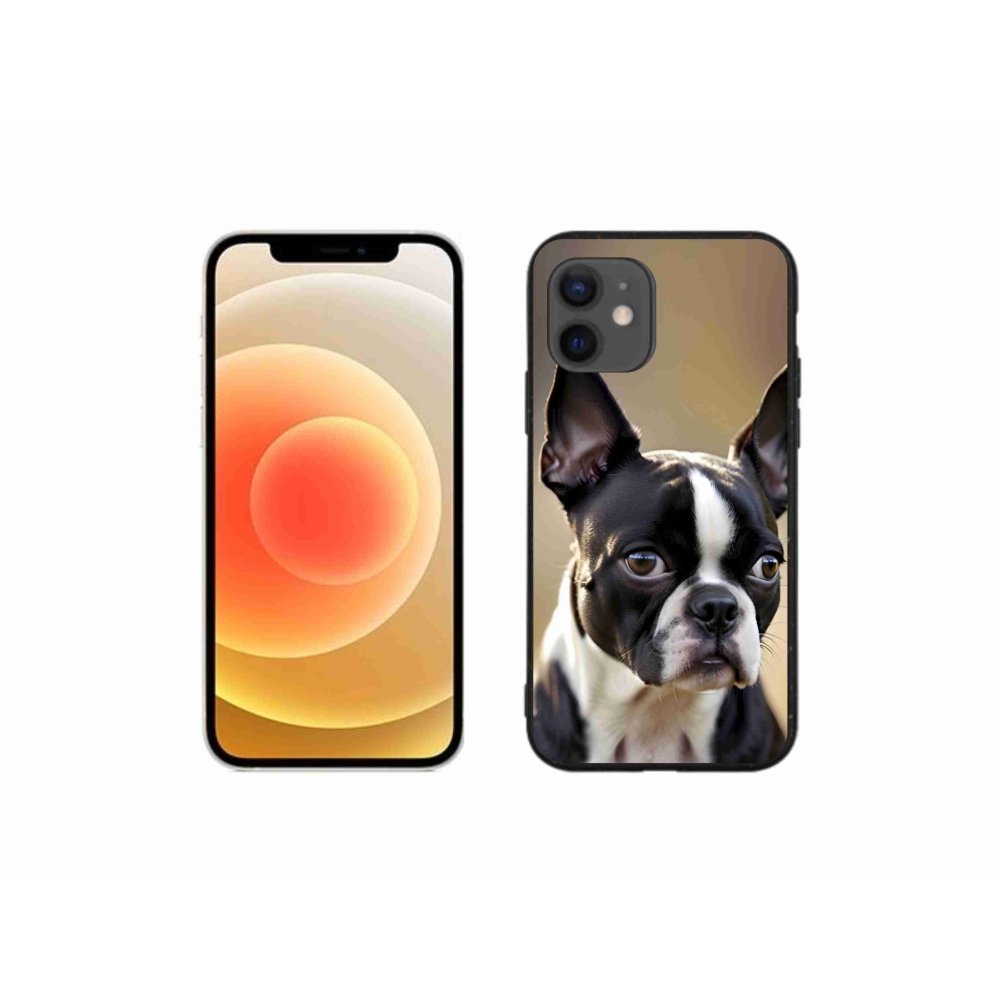 Gelový kryt mmCase na iPhone 12 Mini - bostonský teriér