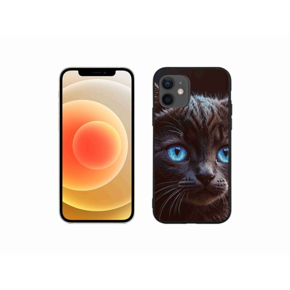 Gelový kryt mmCase na iPhone 12 Mini - černé kotě 2