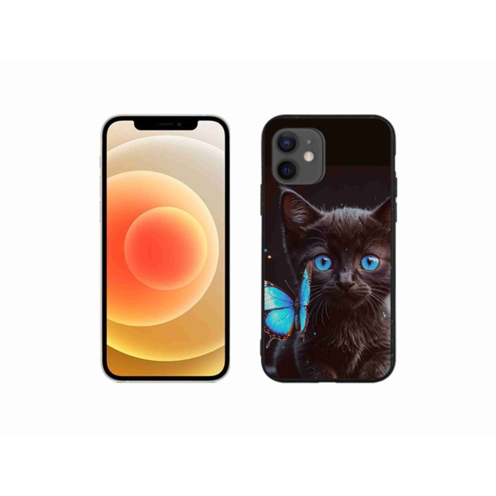 Gelový kryt mmCase na iPhone 12 Mini - černé kotě 3