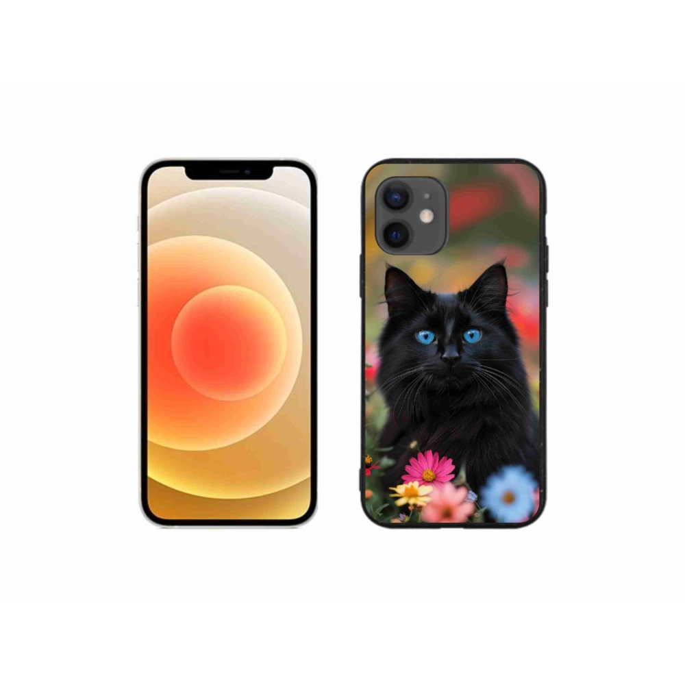 Gelový kryt mmCase na iPhone 12 Mini - černé kotě 4