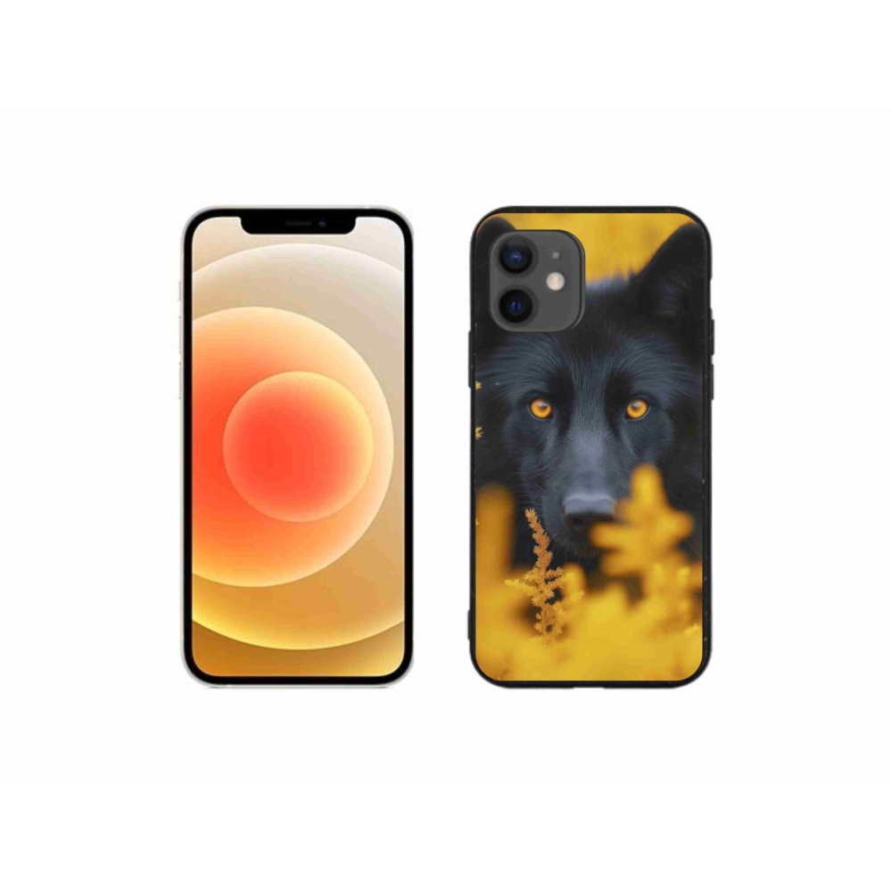 Gelový kryt mmCase na iPhone 12 Mini - černý vlk 2
