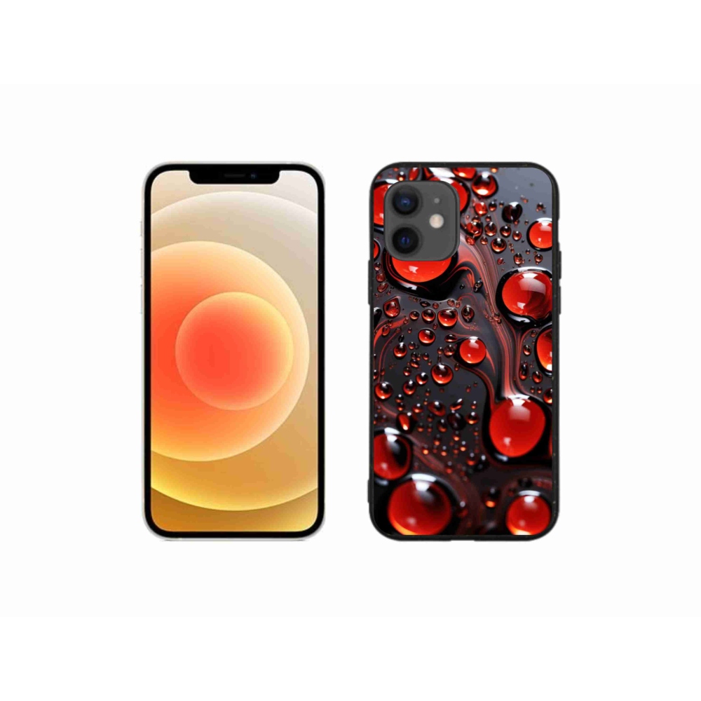 Gelový kryt mmCase na iPhone 12 Mini - červené kapky 2