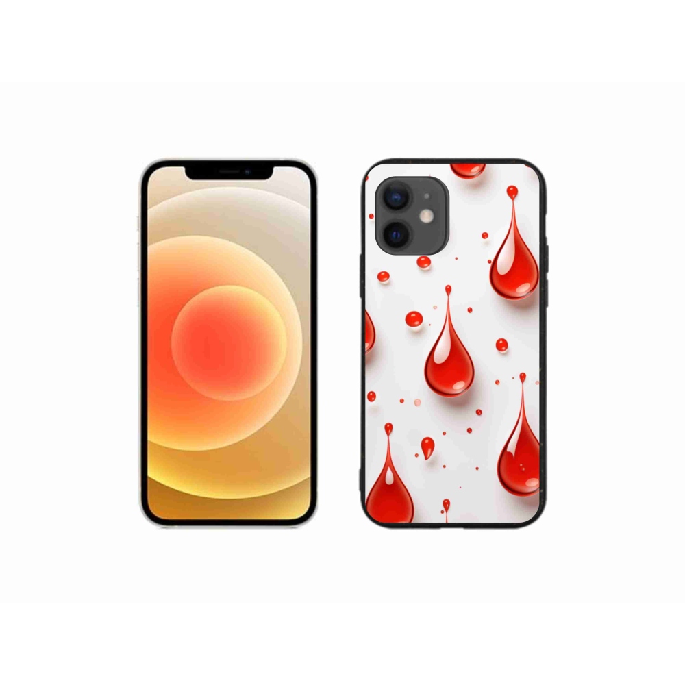 Gelový kryt mmCase na iPhone 12 Mini - červené kapky