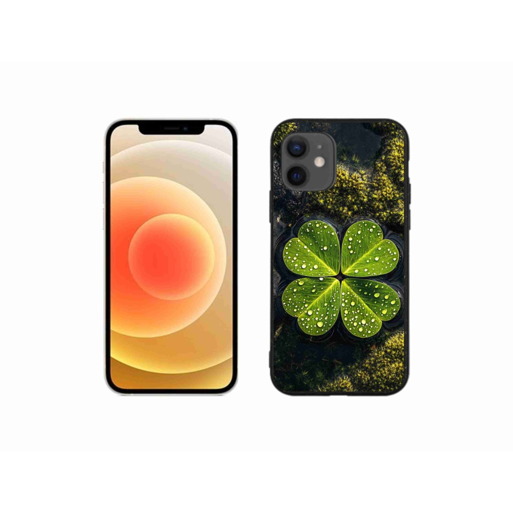 Gelový kryt mmCase na iPhone 12 Mini - čtyřlístek