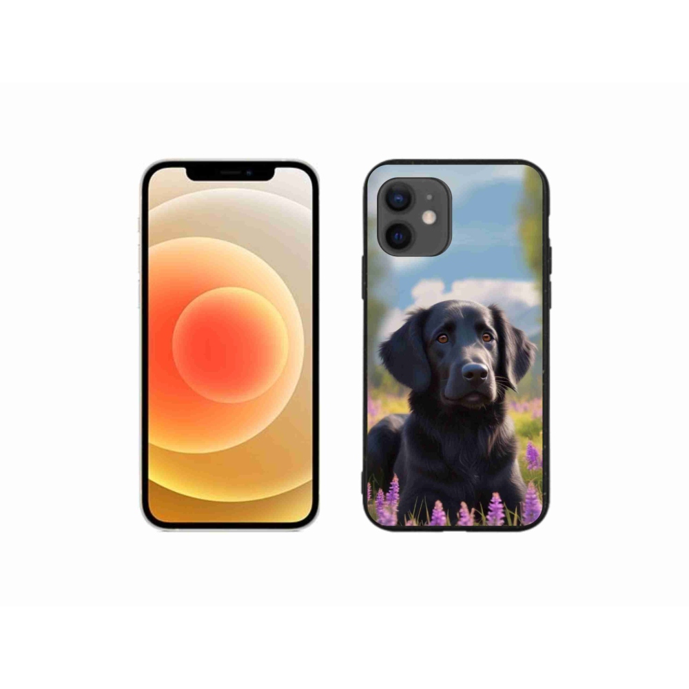 Gelový kryt mmCase na iPhone 12 Mini - elegantní černý retrívr